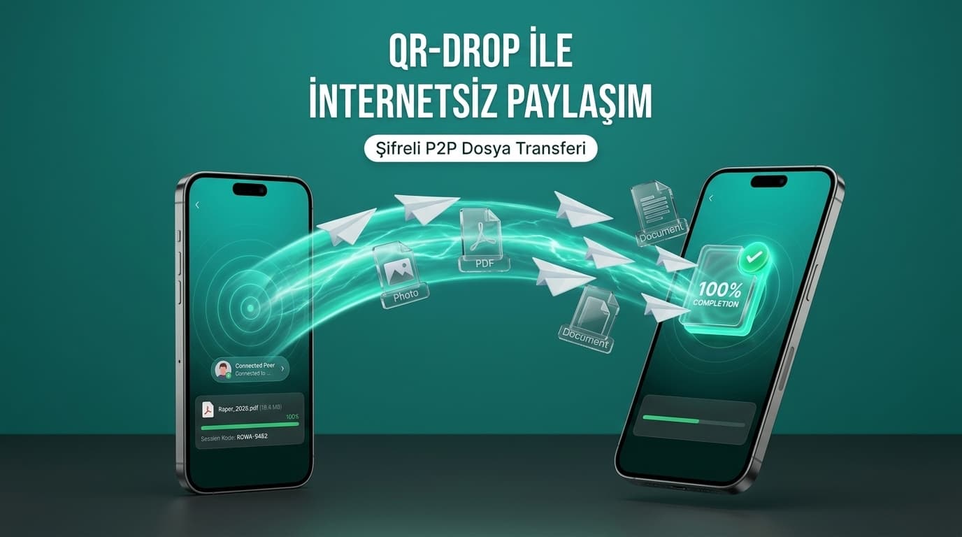 RowaQR QR-Drop P2P Dosya Paylaşım 3D Görseli